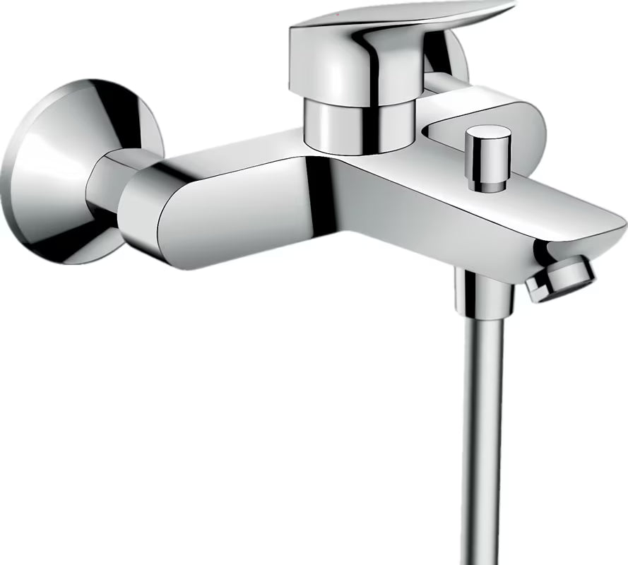 Chromo spalvos sieninė vonios maišytuvas hansgrohe Logis su svirtiniu valdymu ir vonios / dušo perjungikliu