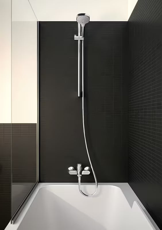Chromo spalvos sieninė vonios maišytuvas hansgrohe Logis su svirtiniu valdymu ir vonios / dušo perjungikliu