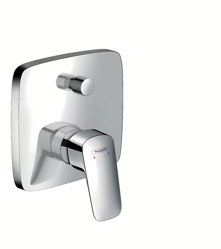 Potinkinė svirtinis vonios maišytuvas hansgrohe Logis chromo spalvos pro dušui ir užpildymas vonios.