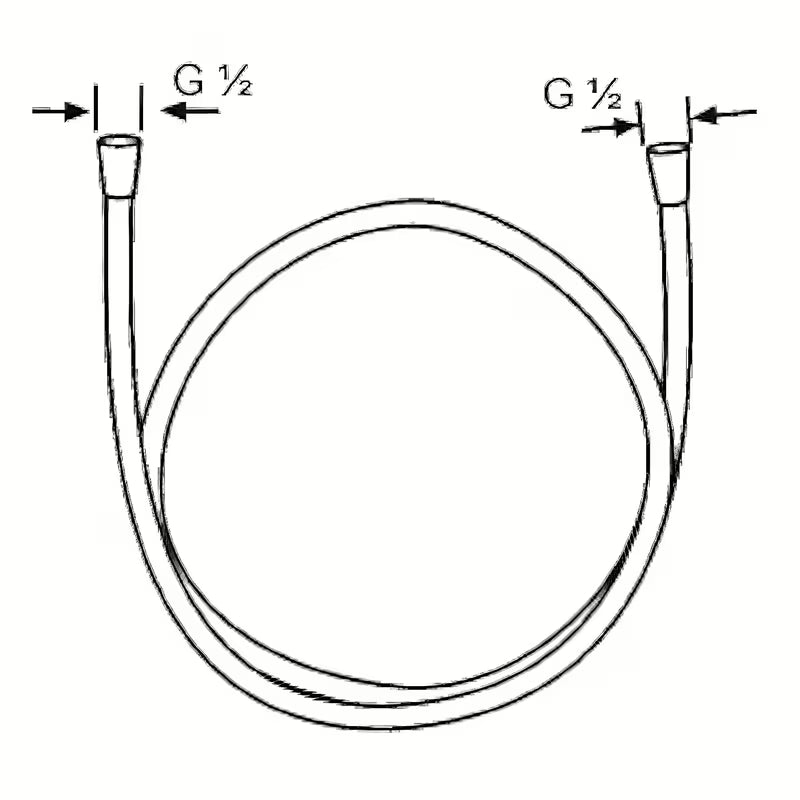 Dušo žarna Hansgrohe Metaflex chromo spalvos, 1,25 m ilgio, su G ½ sriegiu.
