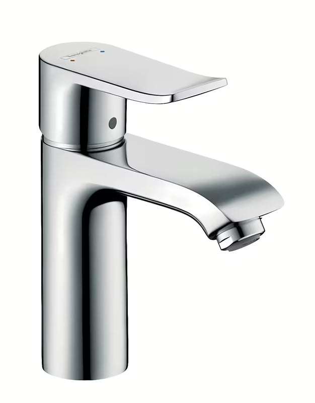 Chrominis svirtinis praustuvo maišytuvas hansgrohe Metris 110 su praustuvo dugno vožtuvas su EcoSmart technologija