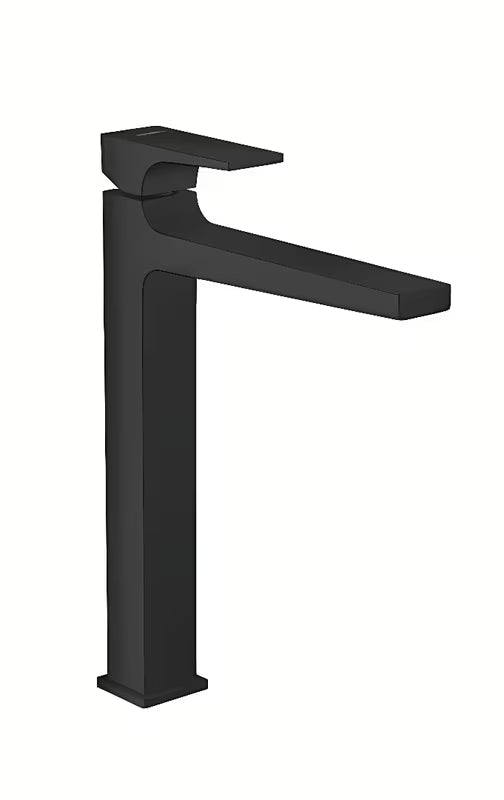 Hansgrohe Metropol aukšta svirtinis praustuvo maišytuvas matinės juodos spalvos, su push-open dugno vožtuvu