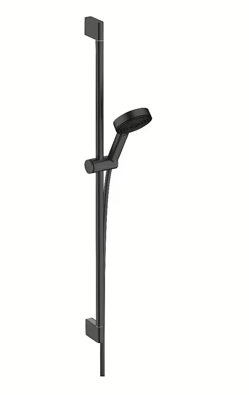 Hansgrohe Pulsify Select dušo komplektas matinės juodos spalvos su rankiniu dušu ir dušo stovu