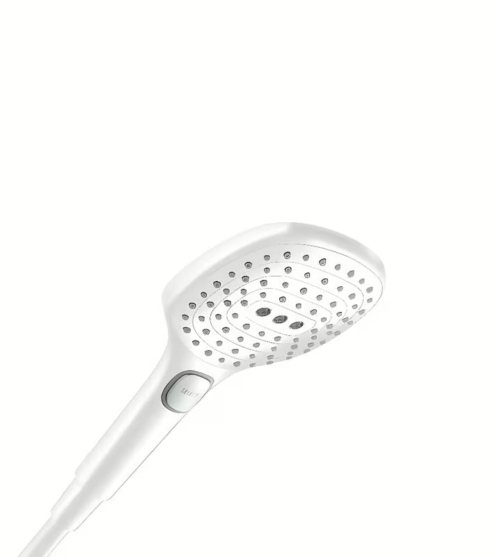 Rankinis dušas hansgrohe Raindance Select E 120 matinės baltos spalvos, su 3 srovės tipais