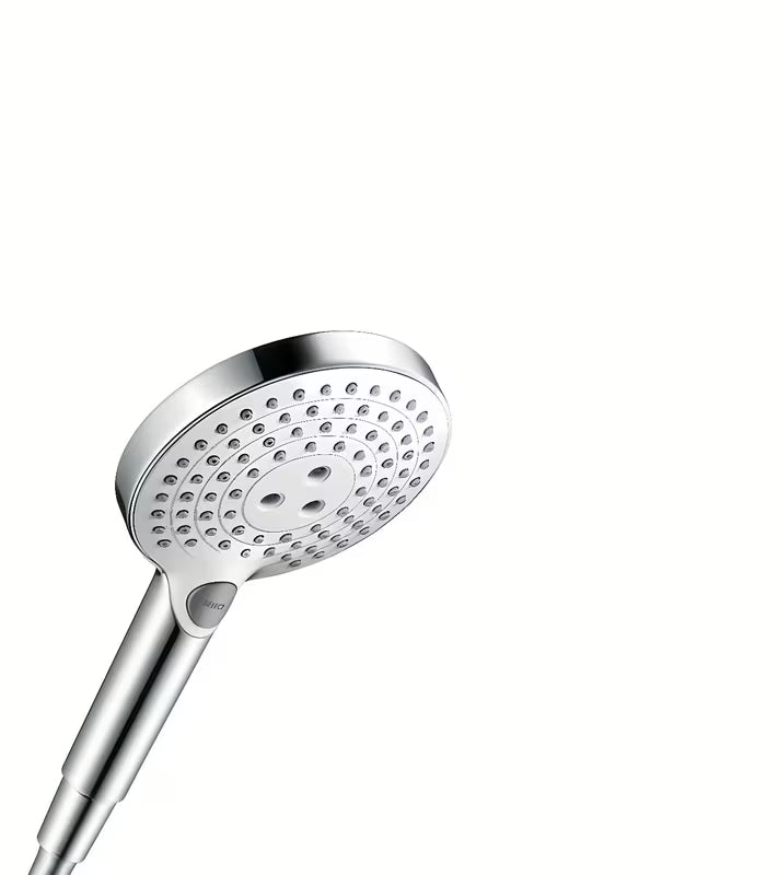 Rankinis dušo galvutė hansgrohe Raindance Select S baltos ir chromo spalvos su mygtuku Select