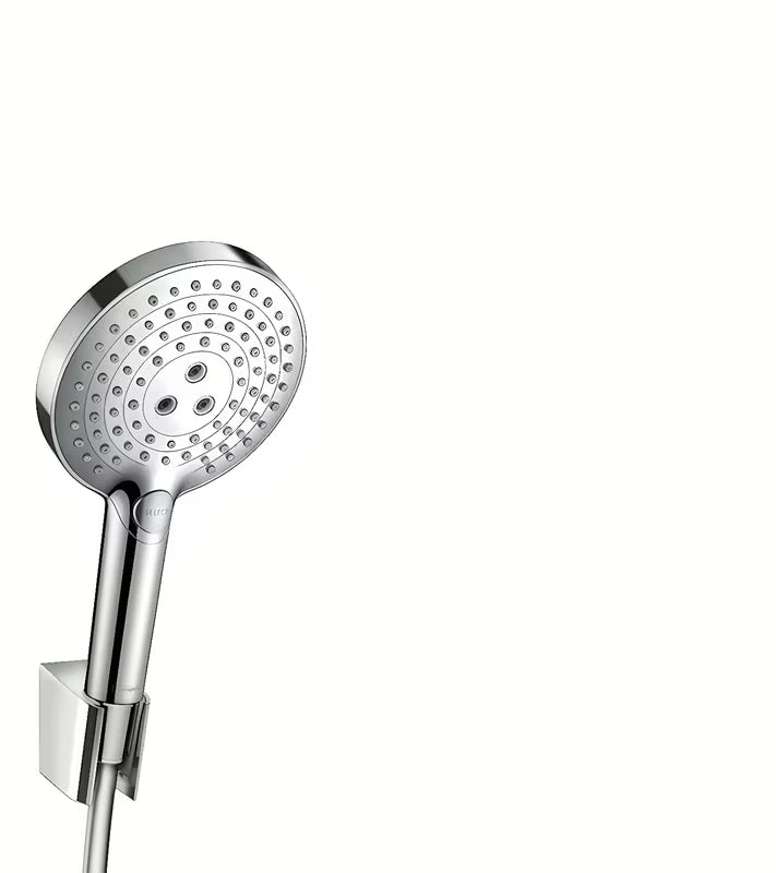 Chromo spalvos vonios dušo komplektas Hansgrohe Raindance Select S su rankiniu dušeliu 125 mm, laikikliu ir 1,60 m žarna.