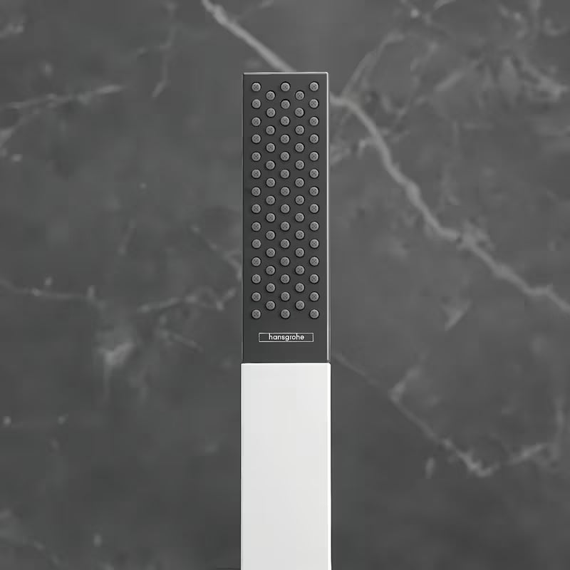 Lazdelinis rankinis dušas hansgrohe Rainfinity 100 1jet, chromo spalvos su antracito spalvos detalėmis, su PowderRain srove.