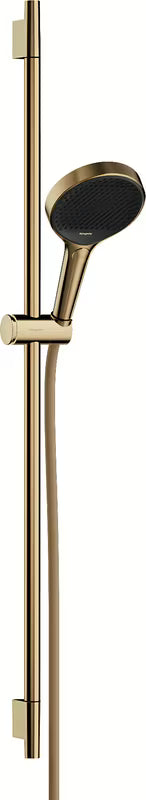 Hansgrohe Rainfinity dušo komplektas EcoSmart blizgaus aukso spalvos, su rankiniu dušeliu, strypu ir tekstiline žarna