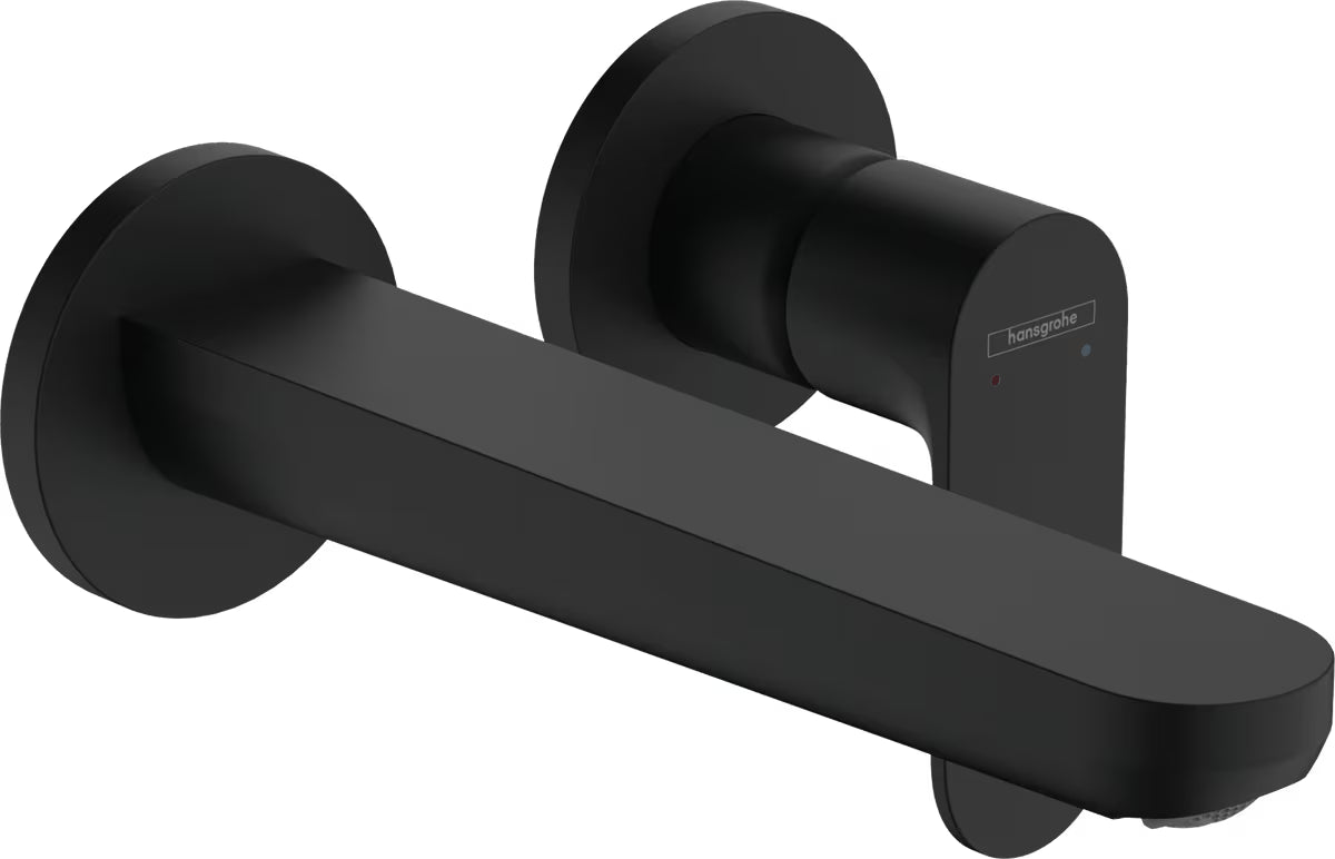 Hansgrohe Rebris S potinkinė praustuvo maišytuvas juodos matinės spalvos pro montuojamas ant sienos