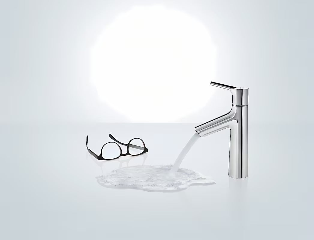 Chrominis svirtinis stovintis praustuvo maišytuvas Hansgrohe Talis S be praustuvo dugno vožtuvas