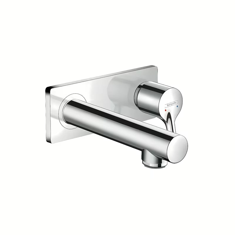 Potinkinė praustuvo maišytuvas Hansgrohe Talis S chromo spalvos pro montuoti ant sienos.