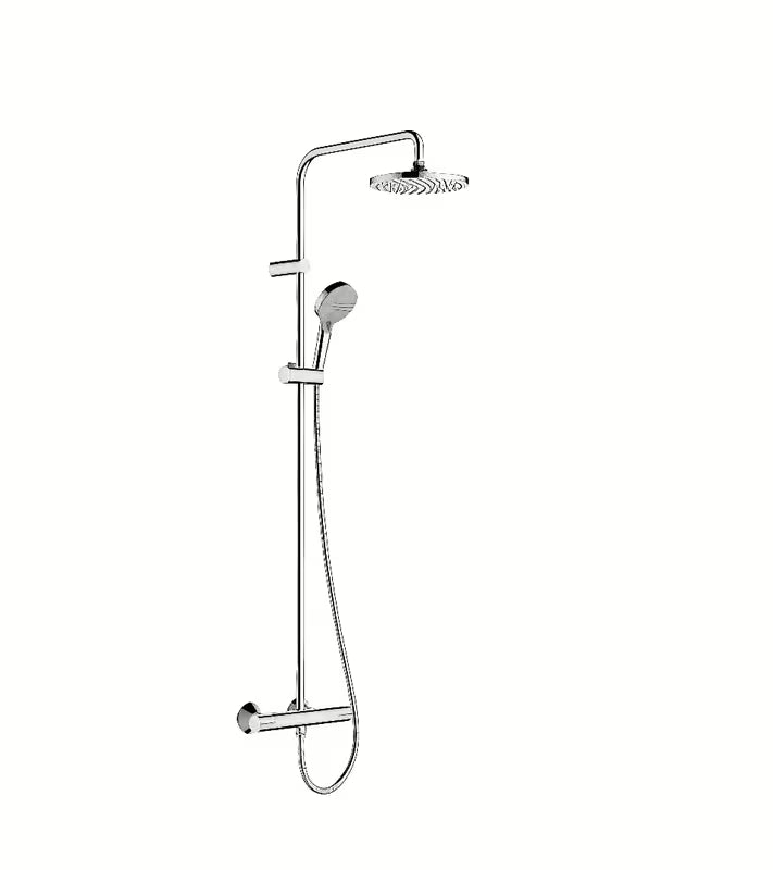 Hansgrohe Vernis Blend dušo sistema su termostatiniu maišytuvu chromo spalvos, su 205 mm viršutiniu dušu