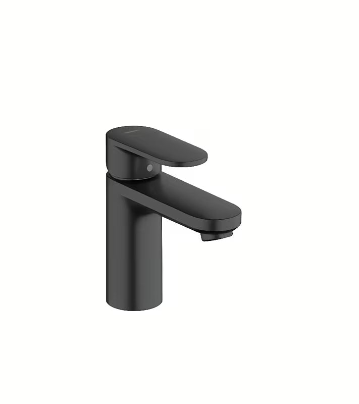 Praustuvo svirtinis maišytuvas hansgrohe Vernis Blend 100 juodos matinės spalvos su praustuvo dugno vožtuvas ir su traukute