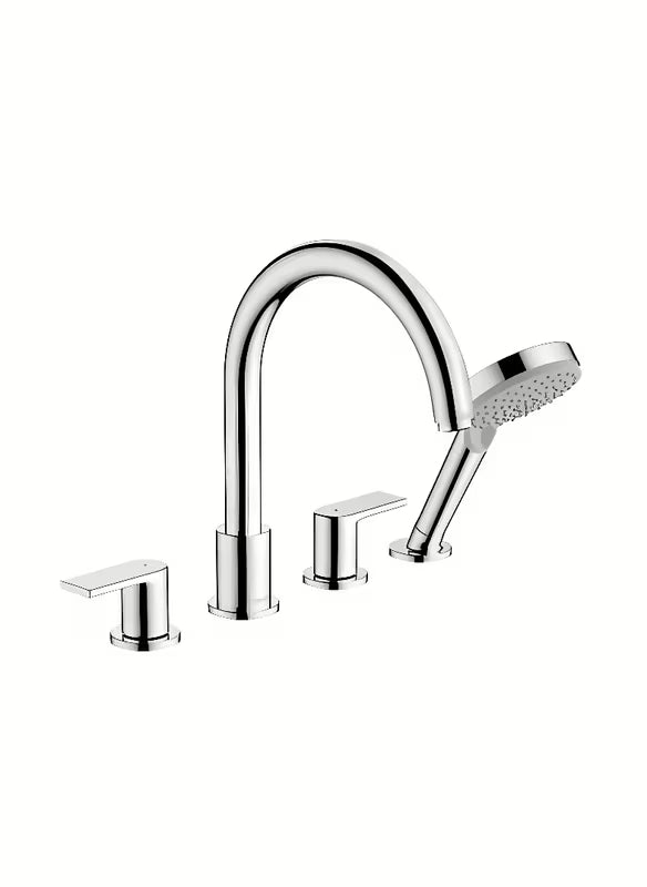 Hansgrohe Vernis Shape klasikiniai maišytuvai vonios maišytuvas ant vonios krašto chromo spalvos, su dušo galvute