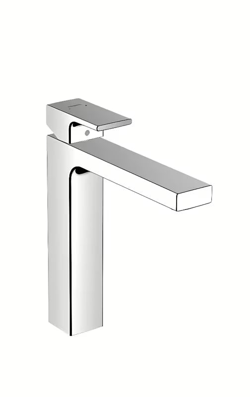 Aukšta svirtinis praustuvo maišytuvas Hansgrohe Vernis Shape chromo spalvos su praustuvo dugno vožtuvas su traukute