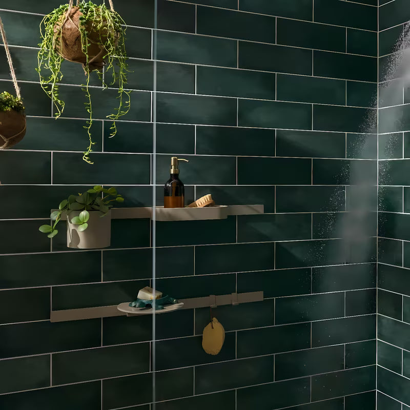 Smėlio spalvos dušo lentynėlė hansgrohe wallstoris Planet Edition pro šampūnui ir dušo reikmenims laikyti