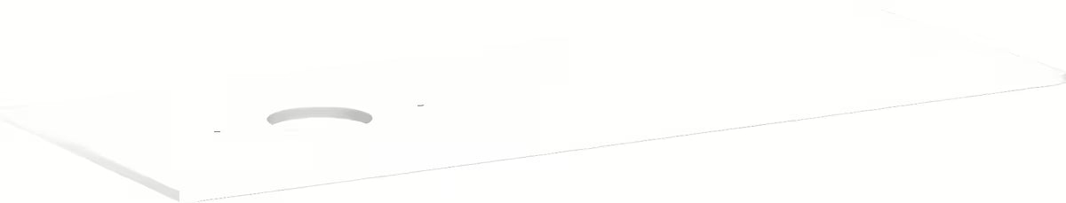 Hansgrohe Xelu Q praustuvo stalviršis 136 x 55 x 1,6 cm, aukšto blizgesio baltos spalvos, su išpjova kairėje