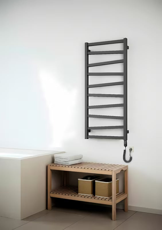 Elektrinis rankšluosčių džiovintuvas House Level Zet 50x1341,4 cm juodos matinės spalvos