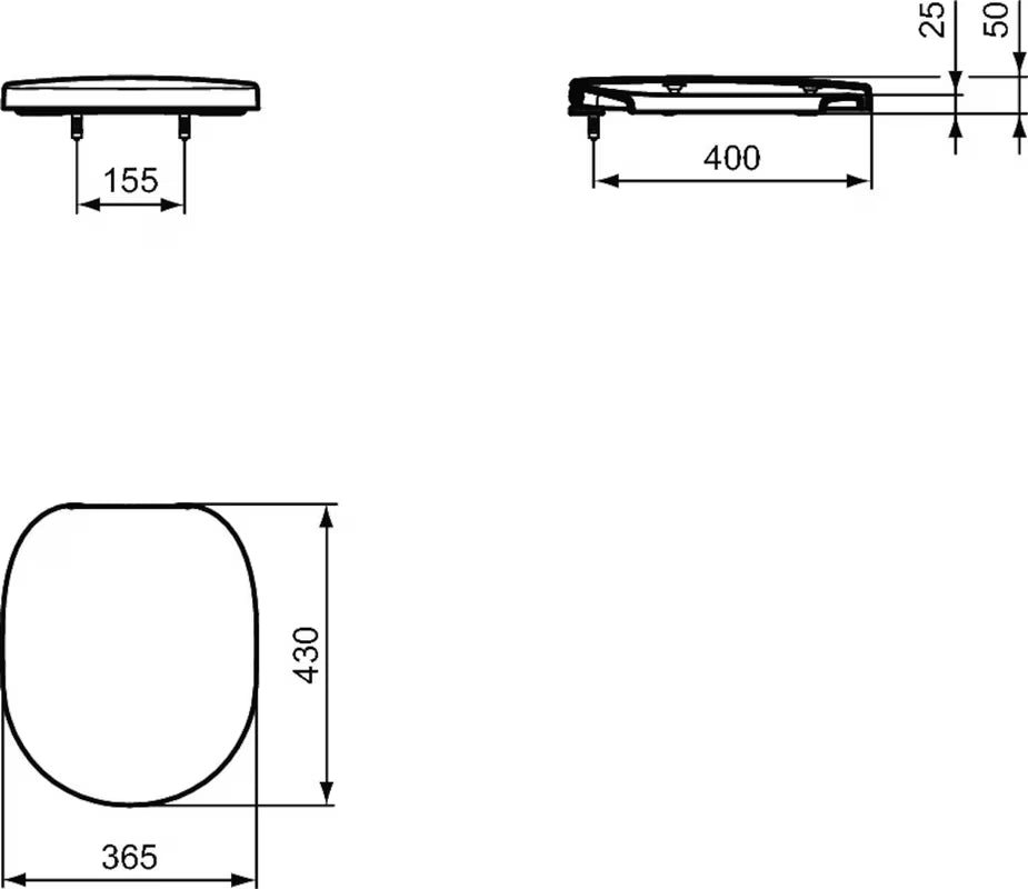 Baltas KLOZETO dangtis Ideal Standard Connect iš duroplasto