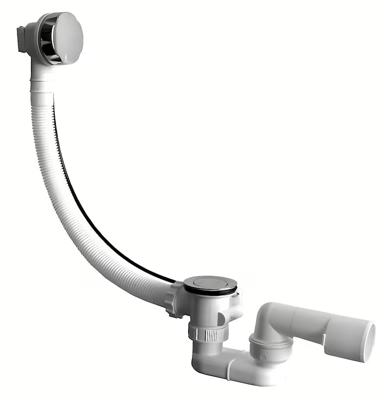 Automatinis sifonas Voniai Jika Deep chromo spalvos su Bowden valdymu ir lanksčiu persipylimu.