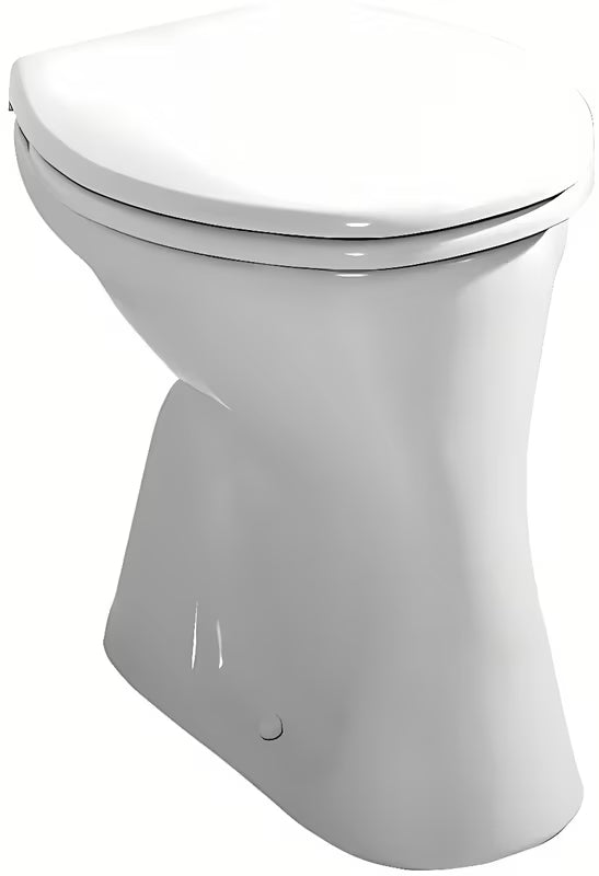 Baltas pastatomas WC Jika Dino su plokščiu nuplovimu ir vertikaliu nuotaku