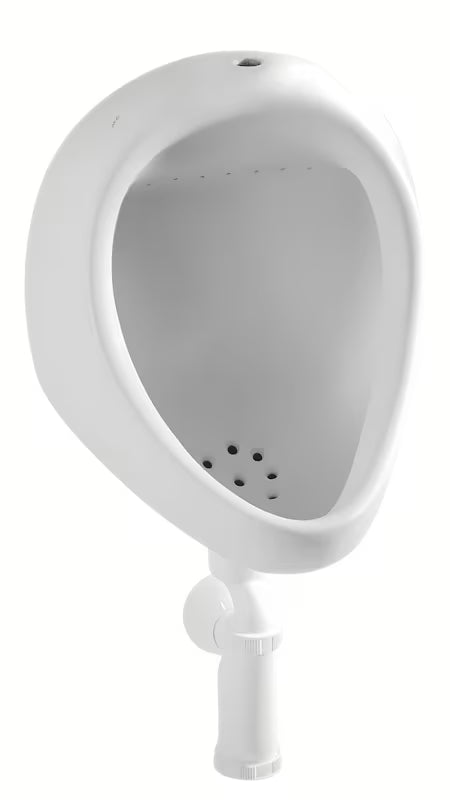 Baltas pisuaras Jika Korint pro su išoriniu vandens įvadu su sifonu