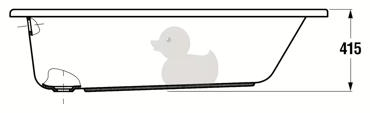 Stačiakampė akrilinė vonia Jika Lyra Plus 170 x 70 cm pro kairinei ir dešininei montavimo pusei