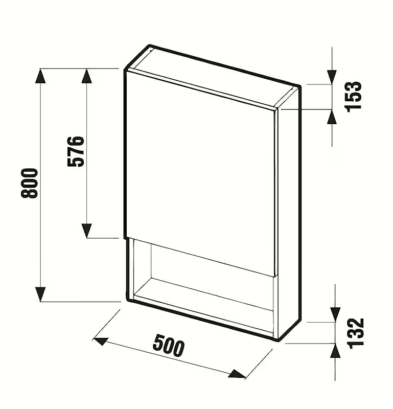 Balta pakabinama veidrodinė spintelė Jika Lyra Plus 50 x 80 cm su lentynėle