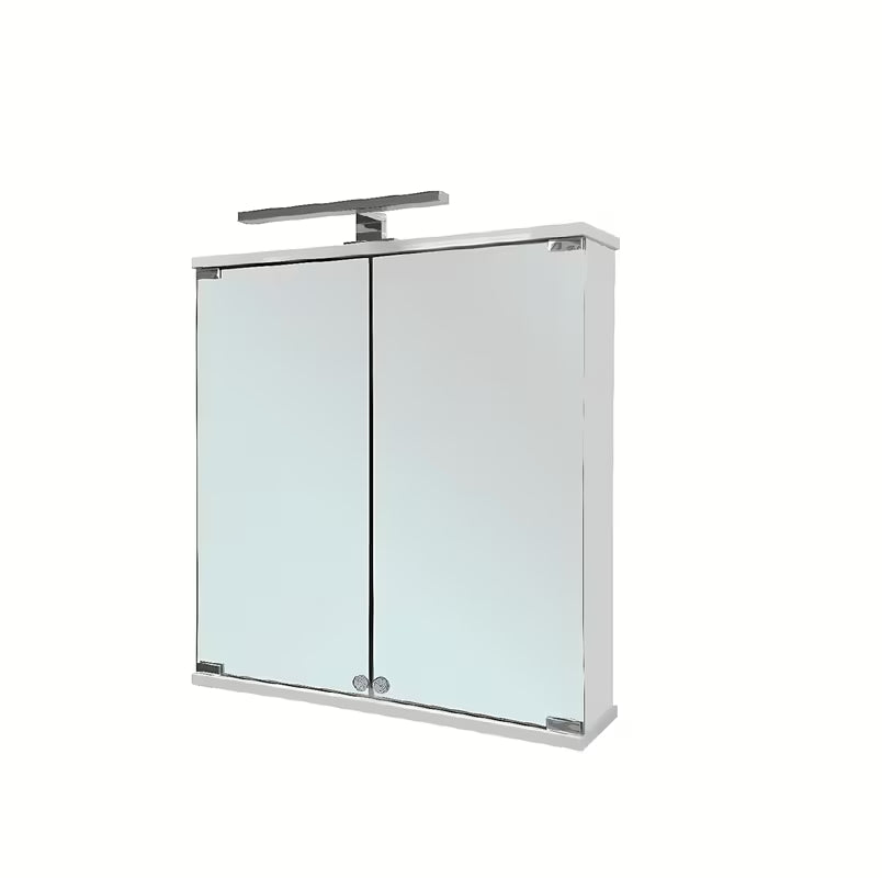 Balta veidrodinė spintelė Jokey Kandi 60 x 69 cm su stiklinėmis durelėmis ir LED taškiniu apšvietimu