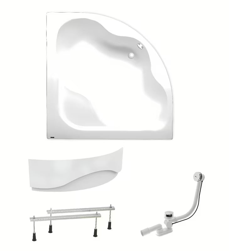 Kampinė akrilinė vonia Laguna Syntia Plus 150 x 150 cm pro, kairinė ir dešininė versija