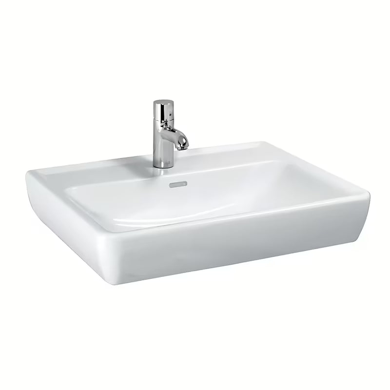 Laufen Pro keraminis pakabinamas praustuvas 60x48 cm, su centrine anga pro maišytuvui ir persipylimu