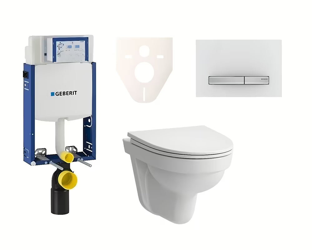 Pakabinami WC komplektas Laufen Pro Nordic su bakeliu Geberit Kombifix ir sėdyne su softclose