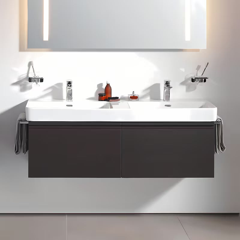 Baltas keraminis dvigubas praustuvas Laufen Pro S 130x46 cm pro montuoti į vonios kambario baldus