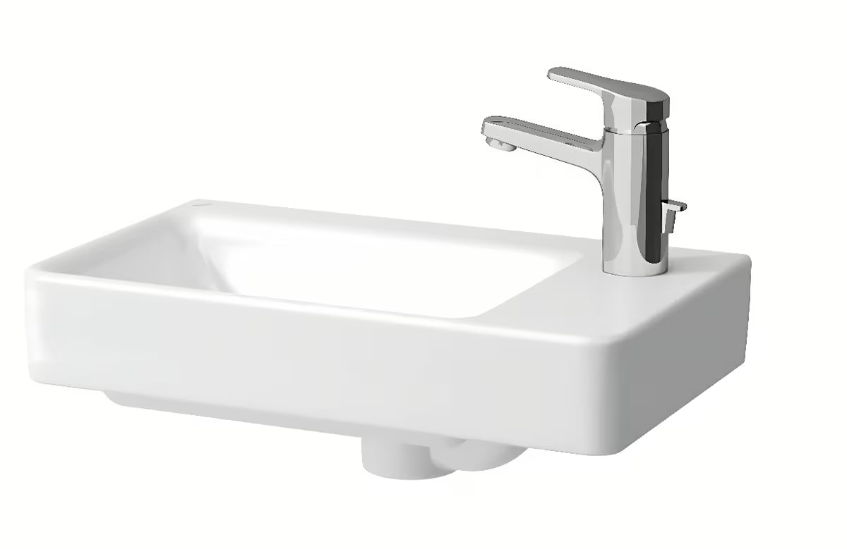Baltas keraminis mažas praustuvas Laufen Pro S 48x28 cm su anga pro maišytuvui dešinėje