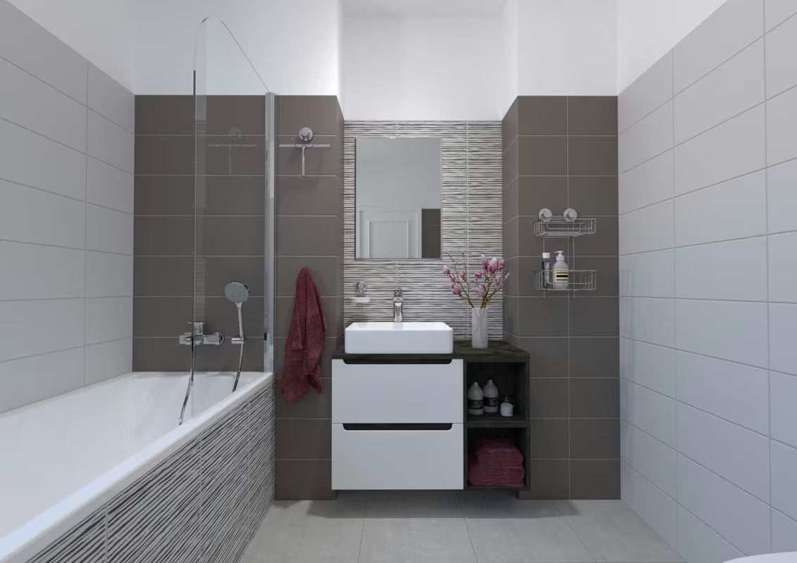 Dviejų aukštų sieninė lentynėlė Multi Ecoloc chromo spalvos, su siurbtuku, pro montavimui be gręžimo.