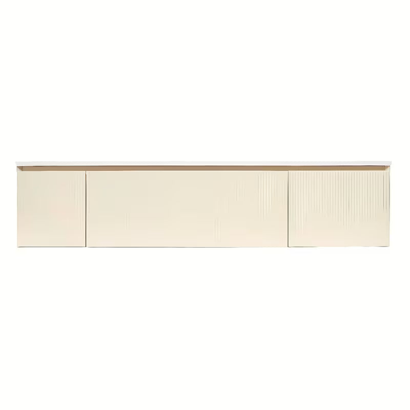 Pakabinama vonios spintelė Naturel Austen su praustuvu iš lieto marmuro, matinės smėlio spalvos