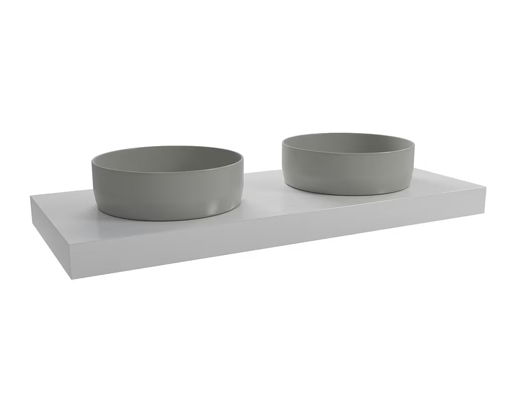 Pakabinama praustuvo stalviršis Naturel Dolce, spalva – glossy white, matmenys 120x8x50 cm
