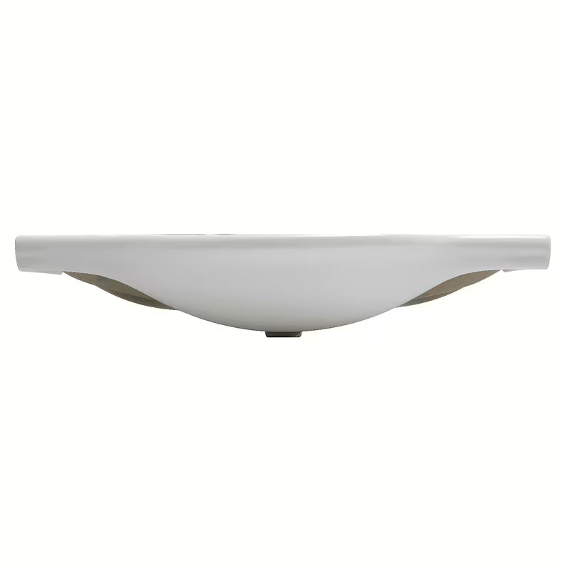 Baltas keraminis baldinis praustuvas Naturel Pro 102 x 50 cm su anga maišytuvui centre