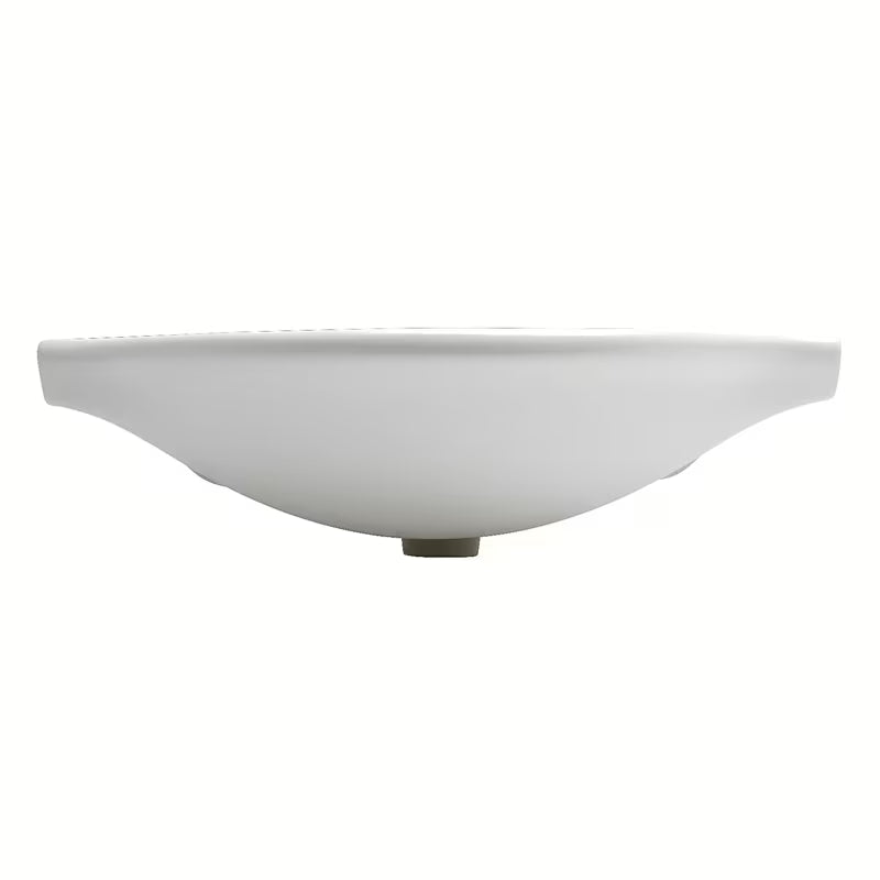 Baltas keraminis baldinis praustuvas Naturel Pro 70x51 cm su anga maišytuvui centre