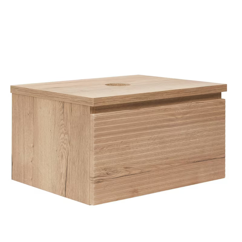 Pakabinama vonios spintelė po praustuvu Naturel Savona ąžuolo dekoro halifax, matinis, su frezuotu fasadu