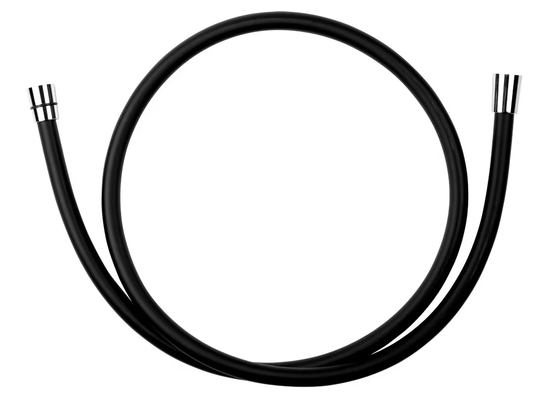 Juoda plastikinė dušo žarna Novaservis 150 cm su G 1/2" jungtimi ir Anti-twist funkcija