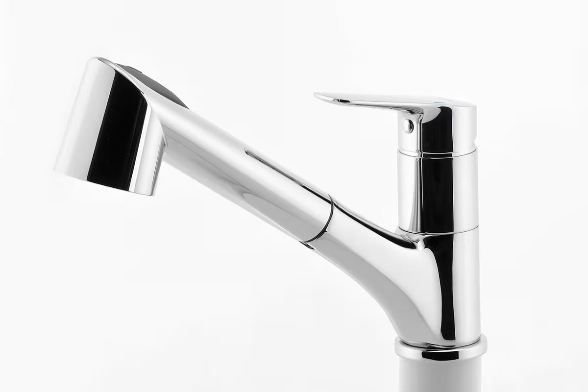 Novaservis Metalia 54 stovintis virtuvinis maišytuvas blizgaus chromo spalvos su ištraukiamu dušeliu