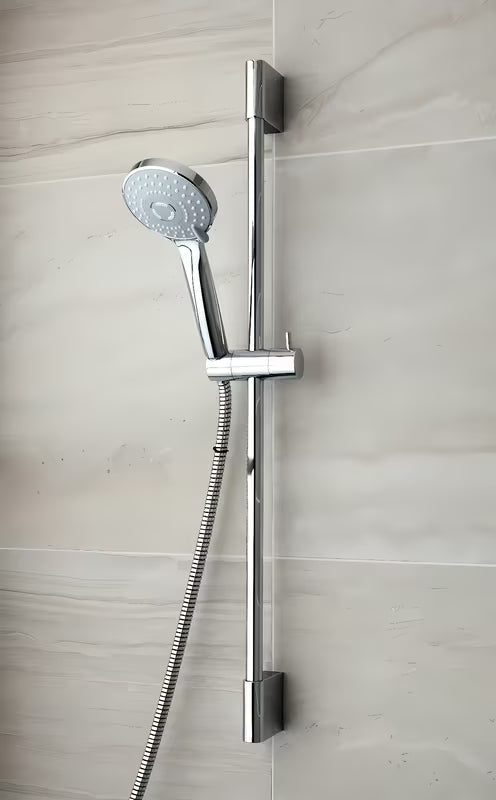 Dušo komplektas Optima Comfort, spalva chrome, su rankiniu dušu, dušo stovu ir dušo žarna