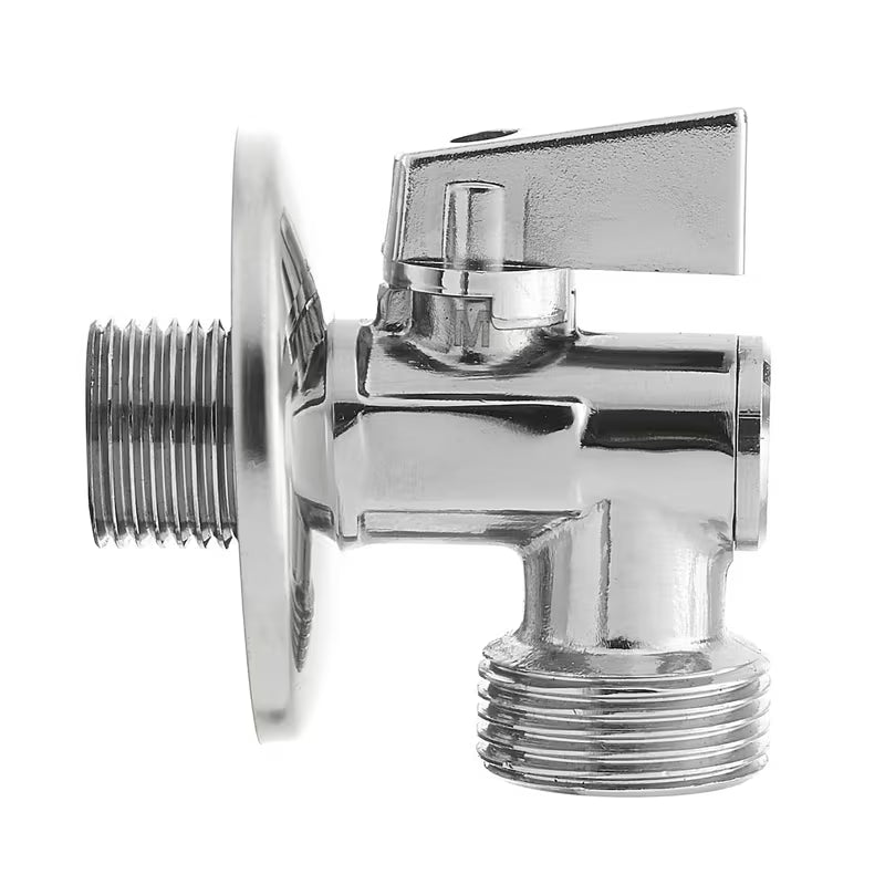 Visiškai metalinis kampinis ventilis Optima 1/2x3/4 su plastikine sklende ir integruotu filtru