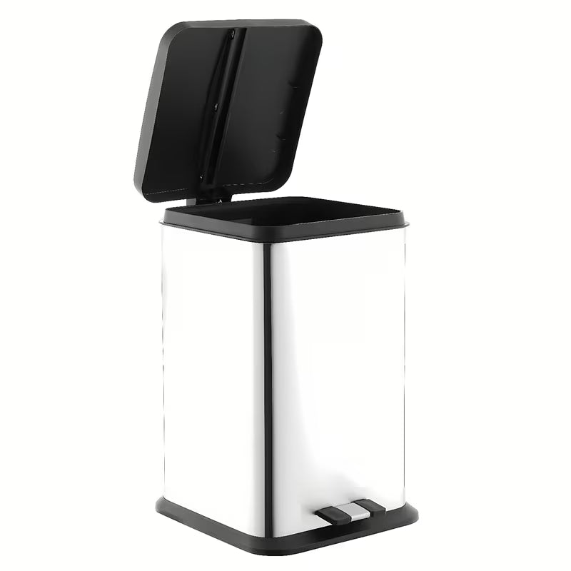 Nerūdijančio plieno pastatoma šiukšliųdėžė Optima, matinės apdailos, su išimamu vidiniu kibiru, kvadratinė, 20 l.