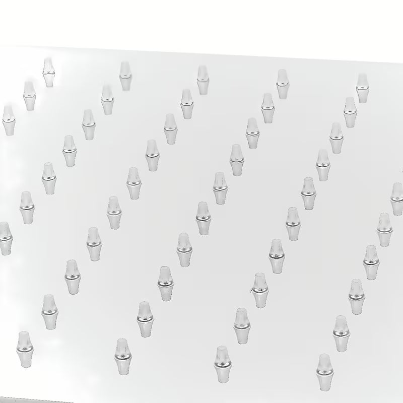 Žalvarinė viršutinis dušas Optima Chrome kampuoto dizaino, matmenys 34x22 cm