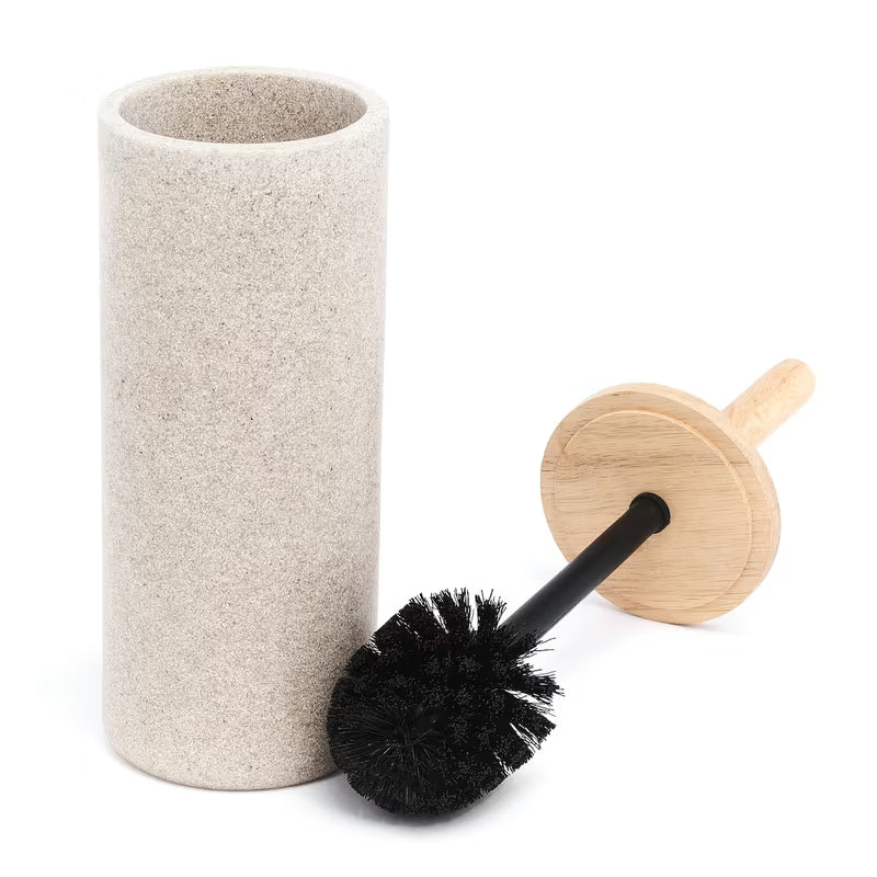 WC šepetys Optima Poly, light-limestone atspalvio, iš polirezino ir medžio