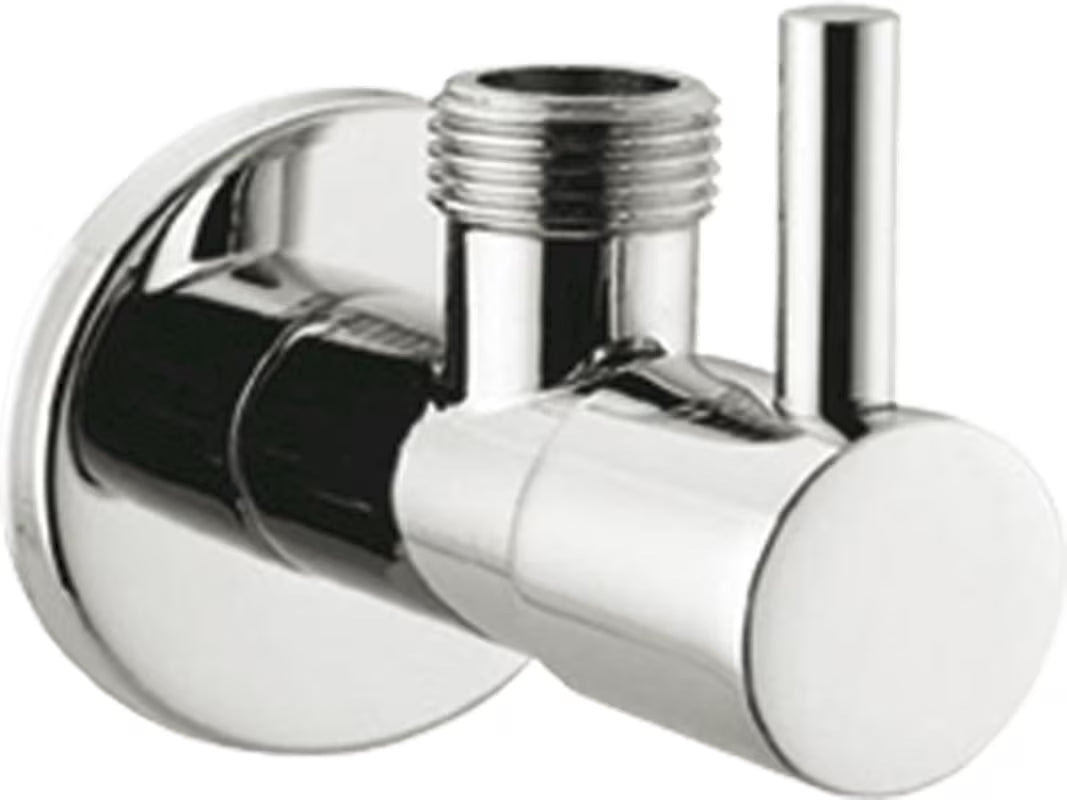 Optima kampinis ventilis chromo spalvos su svirtele pro vandens padavimui valdyti