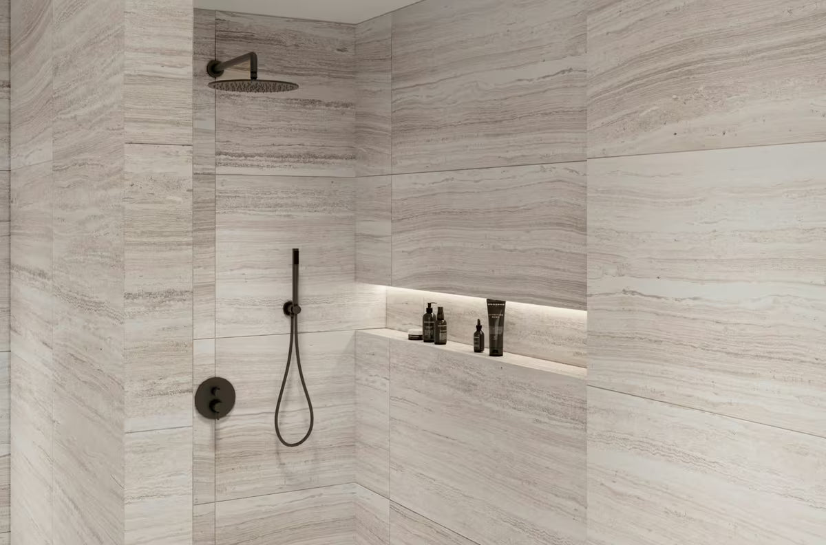 Potinkinis dušo sistema Paffoni Light juodos spalvos, su dviem funkcijomis