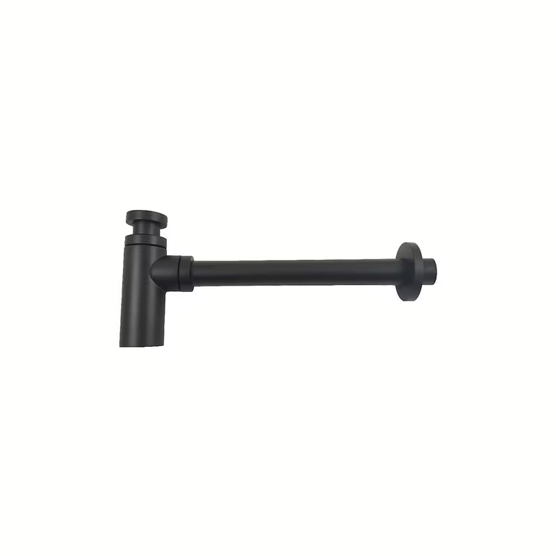 Metalinis sifonas Paffoni Light matinės juodos spalvos pro praustuvui su G 1/2" jungtimi.
